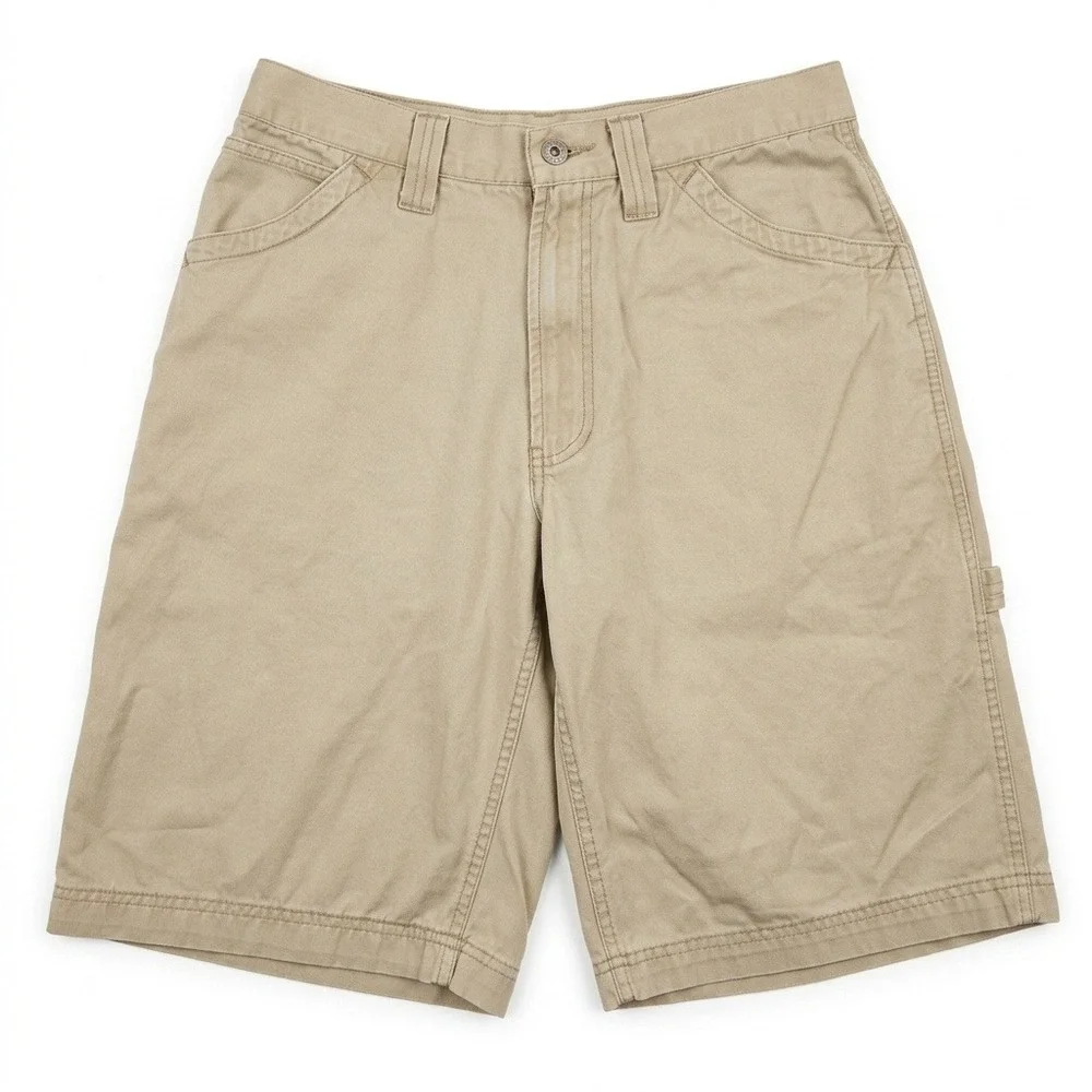 Old‎ Navy Mens Khaki Carpenter Shorts W31 Cotton Tan Utility Relaxed Fit Y2K 90s